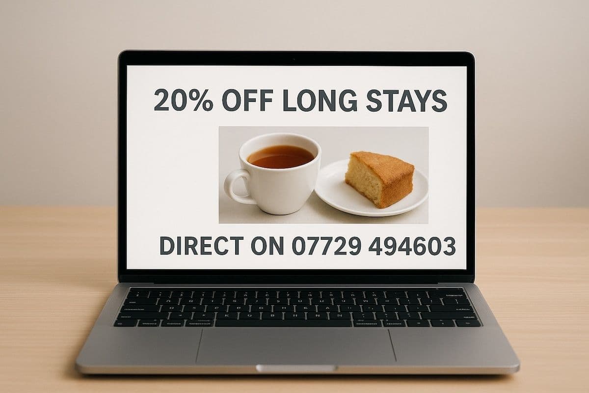 Ideal for long term stay & FREE Parking, sleeps 4!